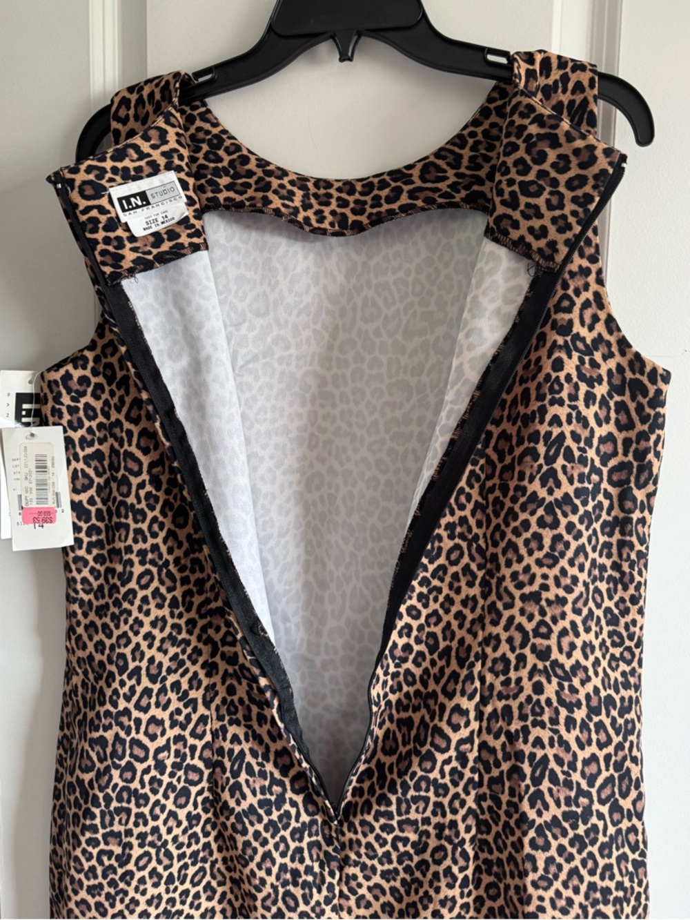 I.N. Studio Leopard Print Midi Dress in Tan and Black - Picture 5 of 6